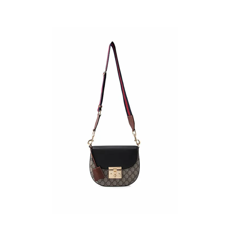 GUCCI Padlock Canvas With Leather Saddle Bag, Crossbody Bag, Shoulder Bag Medium Size Women's-3