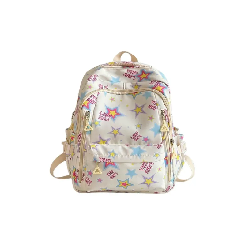 URBAN FOREST Polyester Backpack Unisex Purple/White/Black/Green/Blue/Pink-0