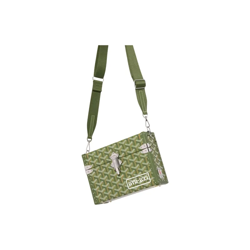 GOYARD Cassette Canvas With Calfskin Hard Case Bag Portable Crossbody Bag Shoulder Bag Regular Women's Khaki-2