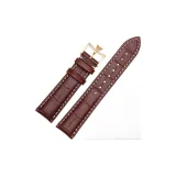 Brown with White Stitching-Rose Gold Pin Buckle