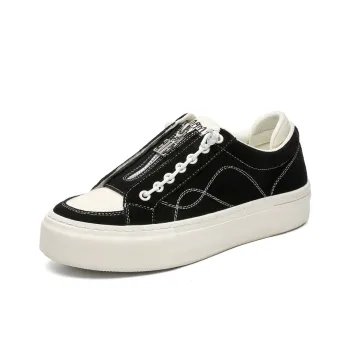 MODENGPAN Low Top Canvas Shoes Men's Black