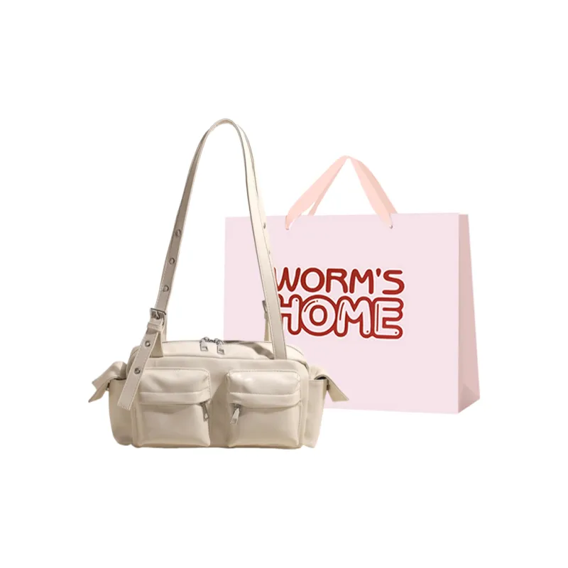Worm's Home PU Shoulder Bag Regular Women's White/Black/Red/Yellow/Pink/Coffee/Brown-0
