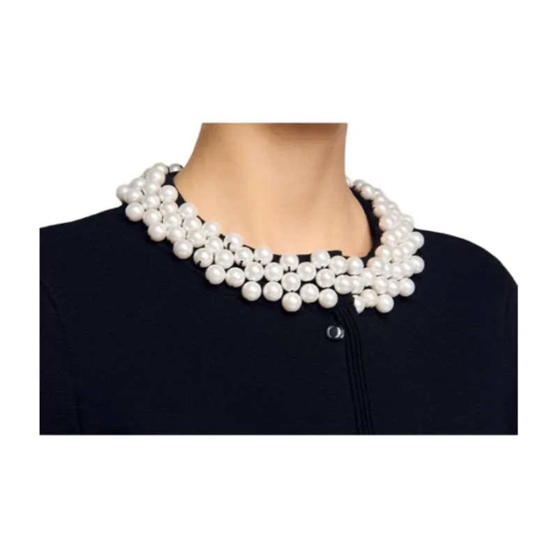 Sandro Faux pearl Embellished Cardigan-3