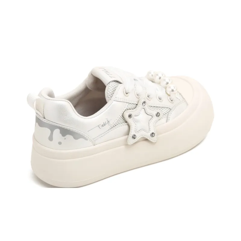 TTKJ Skateboard Shoes Women's Pearl White-4