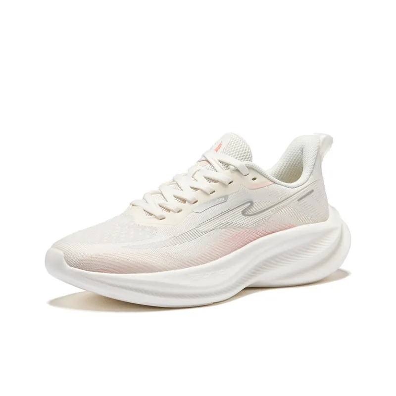 Erke Cushioning Breathable Lightweight Low-Top Training Running Shoes Women's Microcrystal White Pink-2