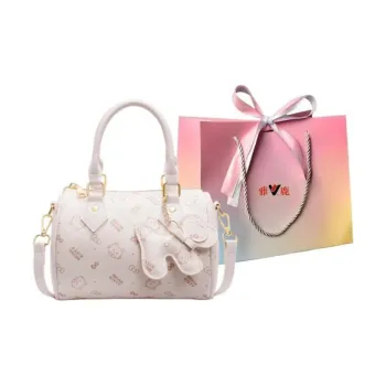 Yalu PU Boston Bag Crossbody Handbags Women's Ecru/Pink/Brown