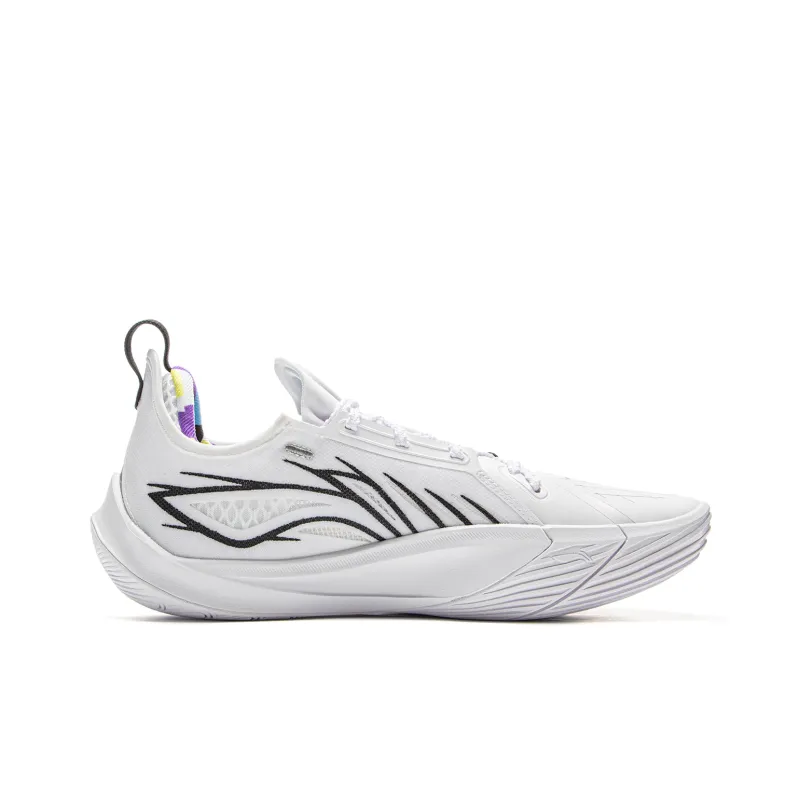 LiNing Cushioned Slip Resistant Abrasion Resistant Low Top Basketball Shoes Men's Standard White-1