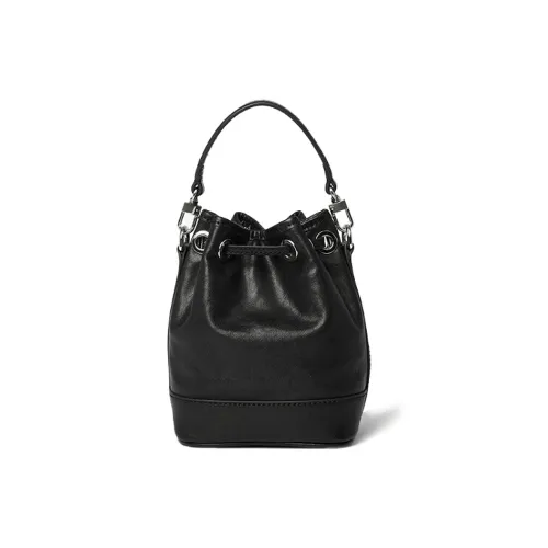 KAISER Crystal Vegetable Tanned Cow Leather Bucket Bags One Shoulder Handbags Regular Women's Black/Brown/Coffee