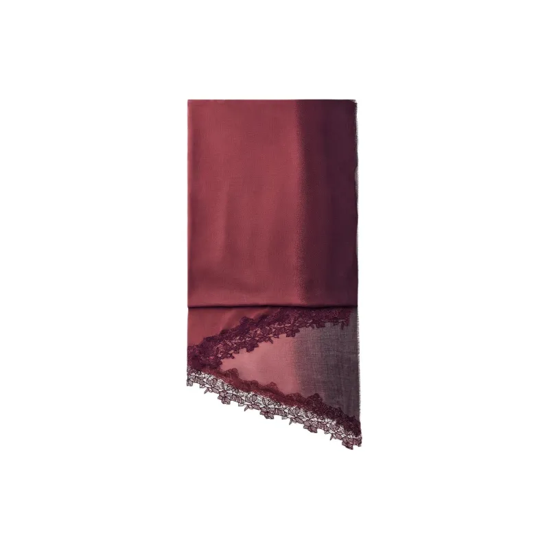ZARA Silk Modal Blend Silk Scarves Women's Red-0