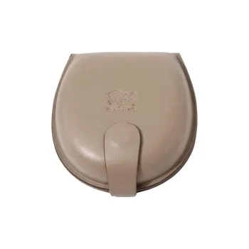 Il Bisonte Leather Coin Purse Unisex Caramel Gray
