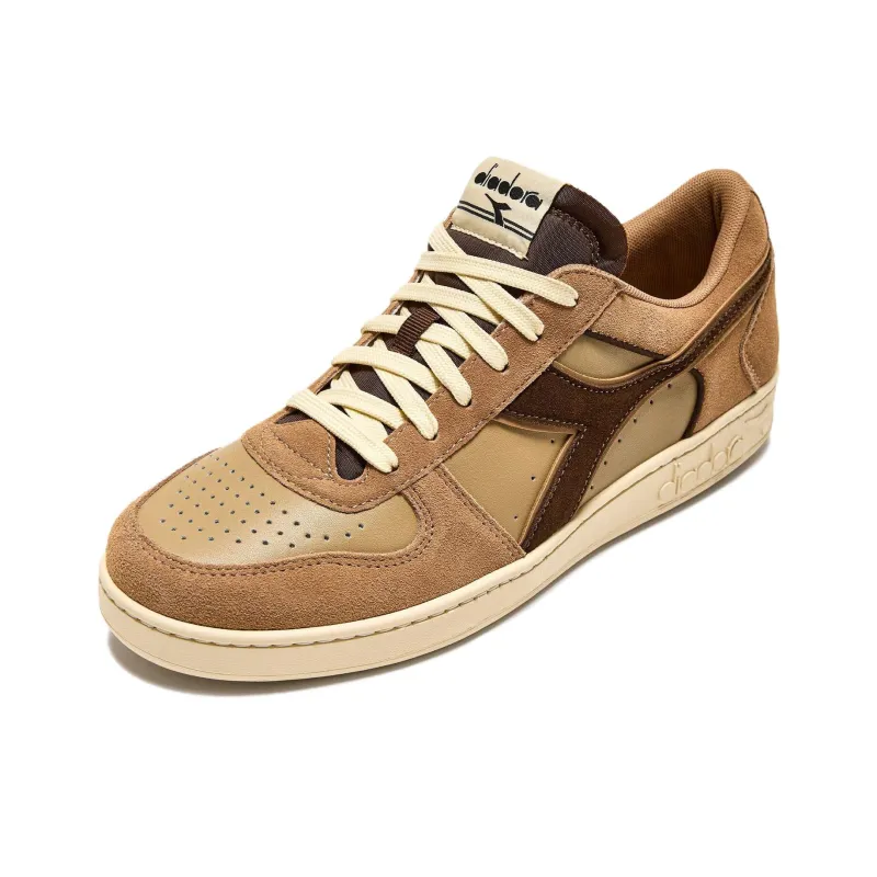 Diadora Magic Basket Anti Slip Wear Resistant Low Top Skateboard Shoes Unisex Brown-2