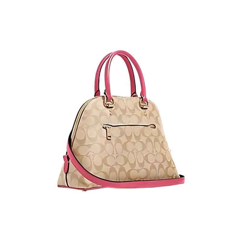 COACH Katy Coated Canvas With Smooth Leather Accents Shoulder Bag, Crossbody Bag, Handbag Tubas Women's Monogram Brown-1