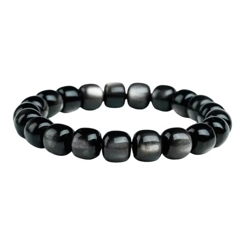 Stone On The Line Obsidian Bracelets Unisex