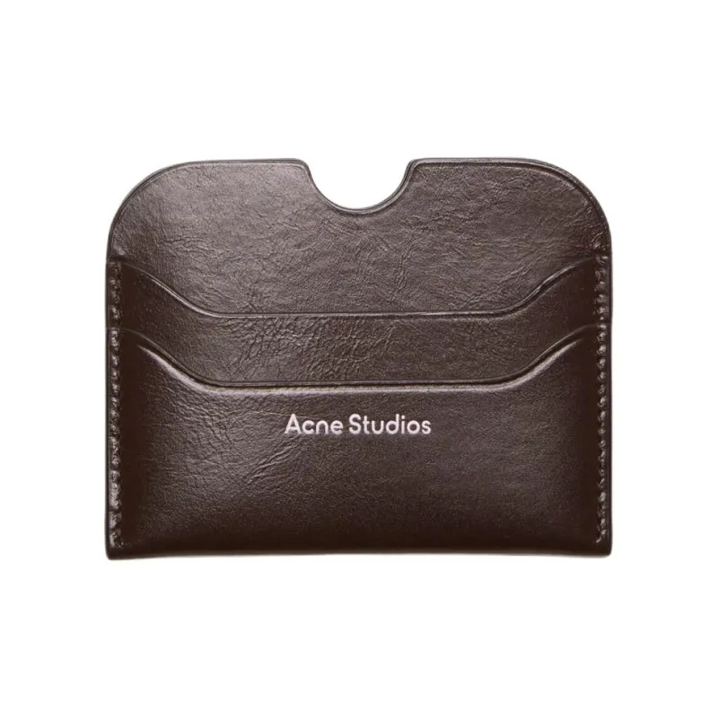 Acne Studios Calfskin Card Holder Women's Chocolate Brown-0
