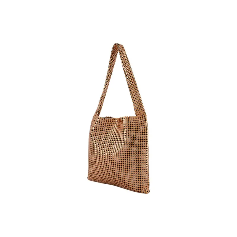 Paco Rabanne Metallic Aluminum Shoulder Bag Women's Gold-3