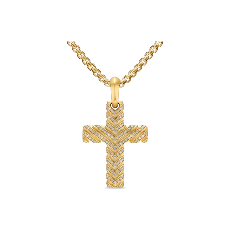 David Yurman 18kt Yellow Gold Cross Pendant-0