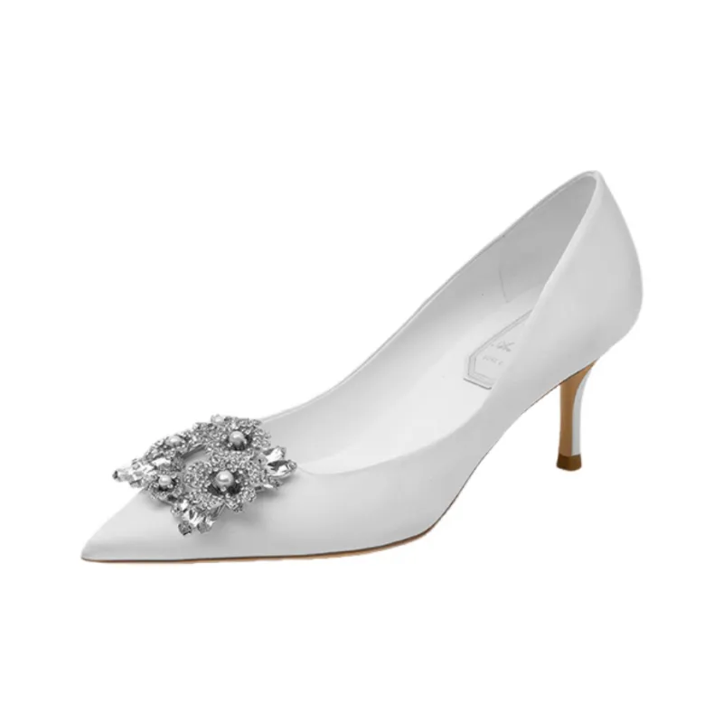 Houseofavenues Slim Heel High Heels Women's White-3