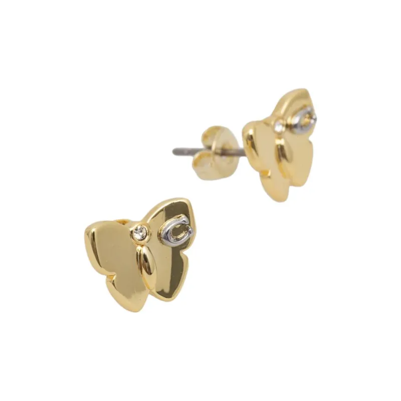 COACH Signature Butterfly Stud Earrings-1