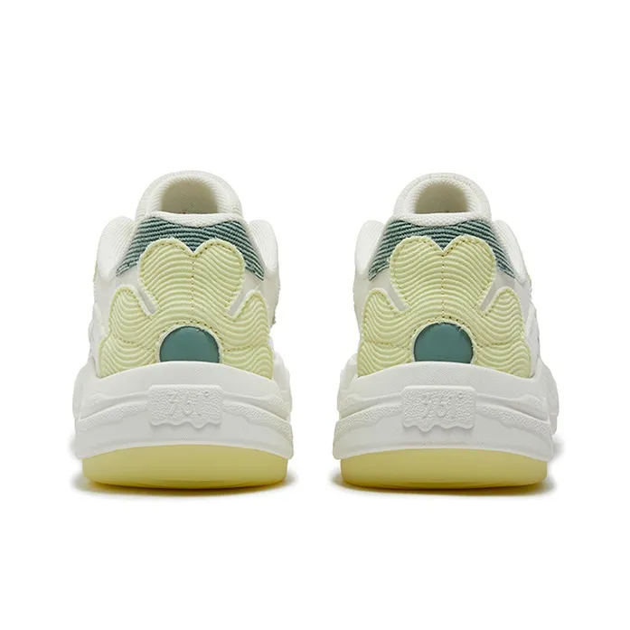 361° Garden Anti Slip And Wear Resistant Breathable Low Top Skateboard Shoes Women's White Yellow-3