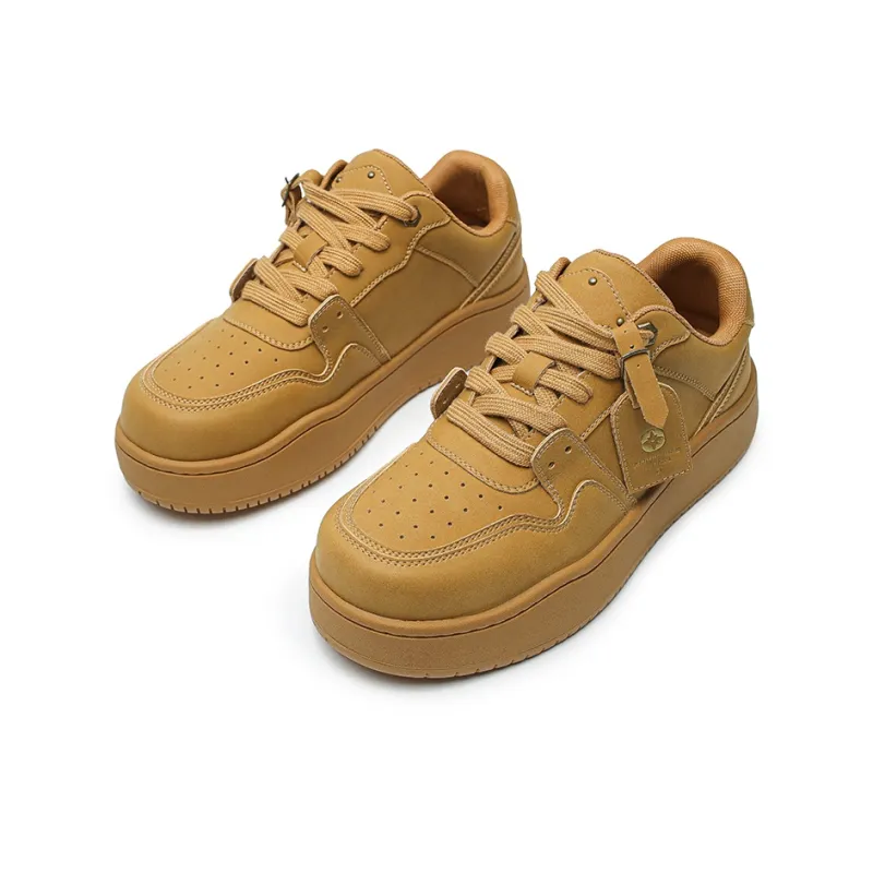 ESTEE GEEA Anti-Slip And Wear-Resistant Lightweight Height Increasing Low-Top Skateboard Shoes Unisex Yellow-2