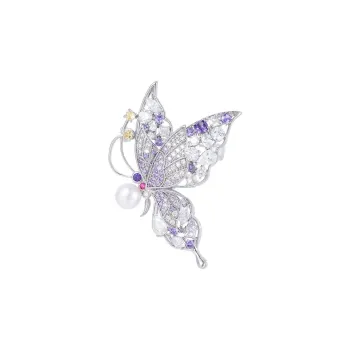 VIOLET Copper Alloy Freshwater Pearl Brooches Women's