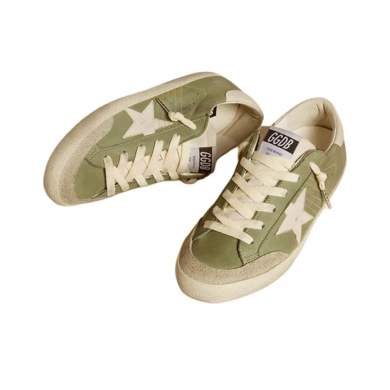 Golden Goose Super Star Low Top Skateboard Shoes Women's Green-2