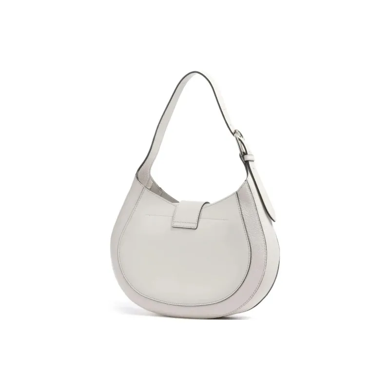 Furla Club 2 Grain Leather Crescent Bag, Shoulder Bag Medium Size Women's Ivory-1