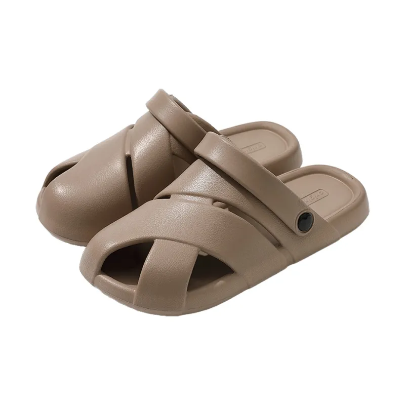 Foot Recreation Unisex Closed Toe Summer Soft Sole Heelless Home Slippers-12
