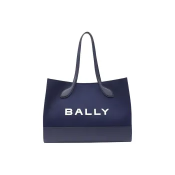 BALLY Leather Tote Bag, Shopping Bag, Handbag, Shoulder Bag Women's Blue