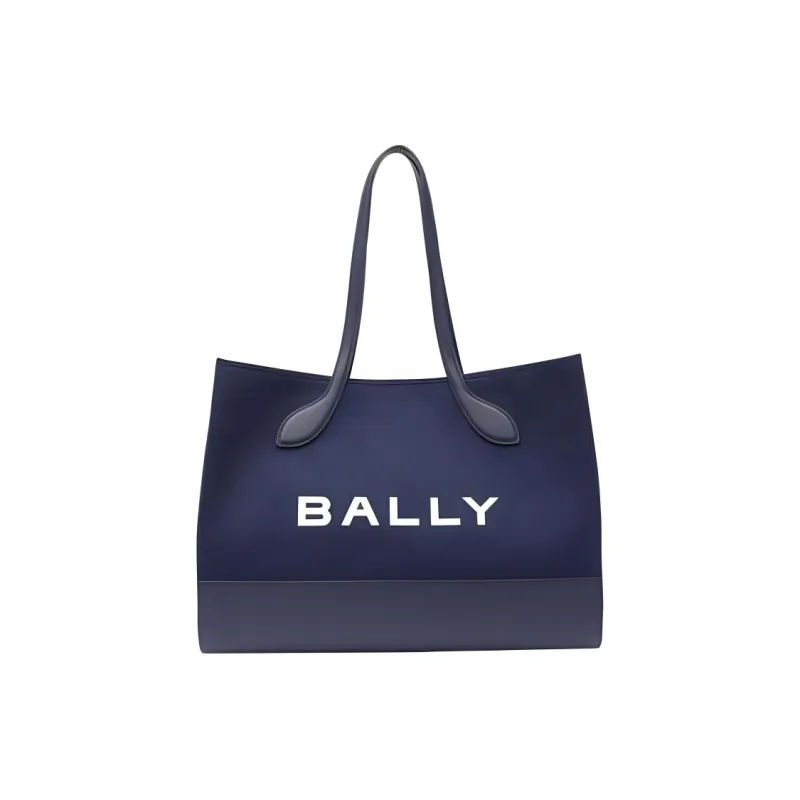 BALLY Leather Tote Bag, Shopping Bag, Handbag, Shoulder Bag Women's Blue-0