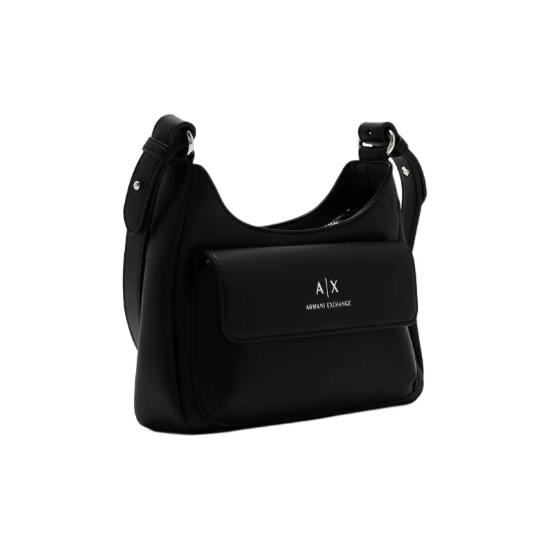 ARMANI EXCHANGEAE Polyester Hobo Shoulder Bag, Crossbody Bag Mini Women's Black-1