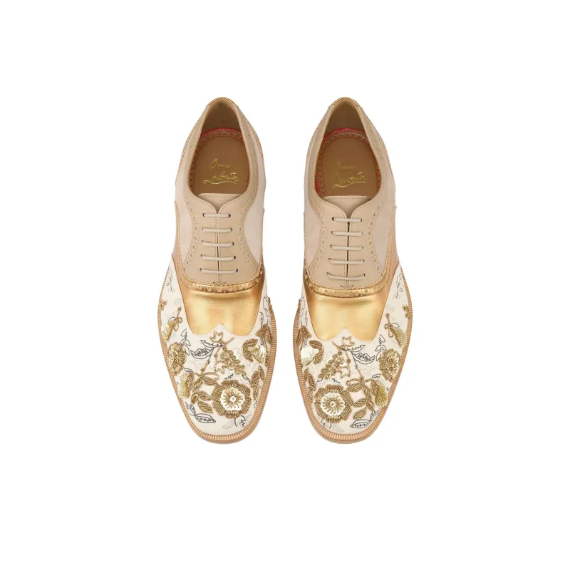 CL LUBOTING Education Esquisse Florale Casual Shoes Men's Gold-3