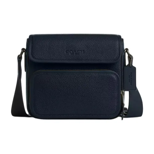 COACH Sullivan Eggstone Leather Crossbody Bag Small Size Men's Blue