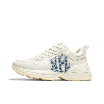 NFL Los Angeles Lightning Team Cushioned Slip Resistant Coverage Low Top Chunky Sneakers Unisex Beige Blue