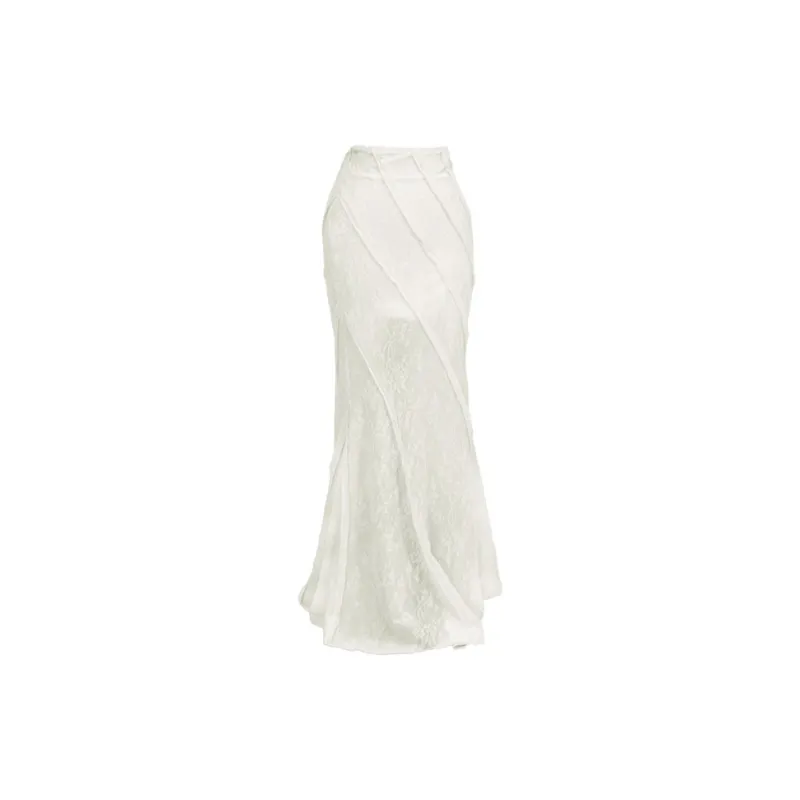 PZGE Casual Long Skirt Women's White-1