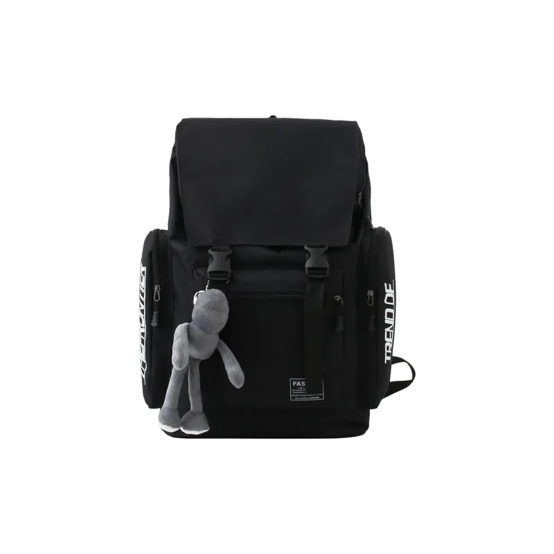 BUBM Canvas Backpack Unisex Black/Gray-5