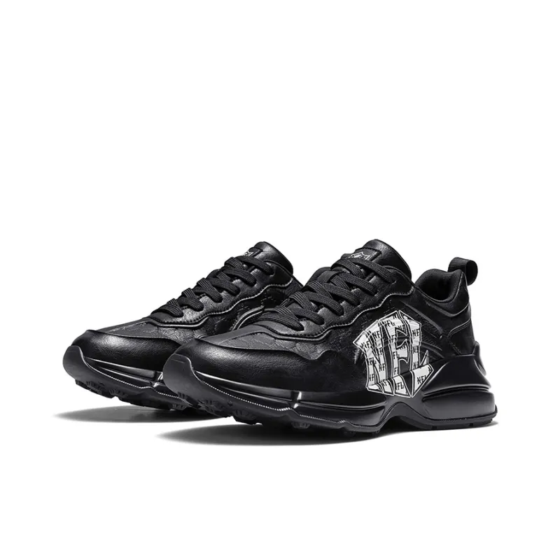 NFL Los Angeles Lightning Team Wear-Resistant Height Increasing Coverage Low-Top Chunky Sneakers Unisex Black-2