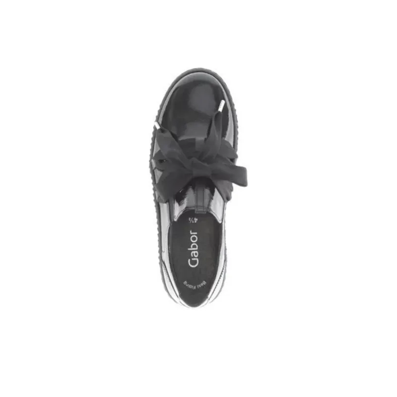 Gabor Fashion Low Top Skateboard Shoes Women's Black-3