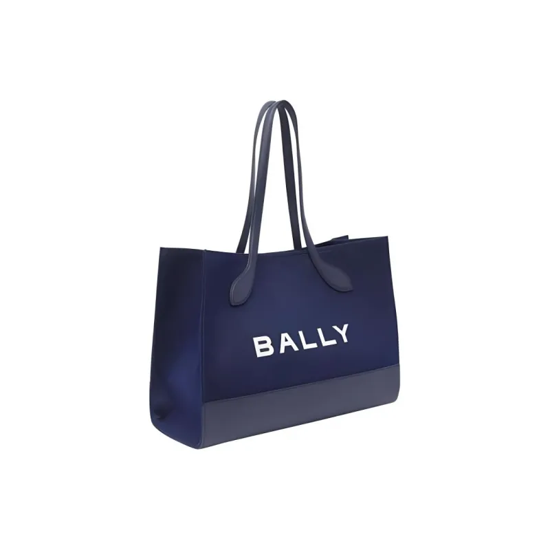 BALLY Leather Tote Bag, Shopping Bag, Handbag, Shoulder Bag Women's Blue-1