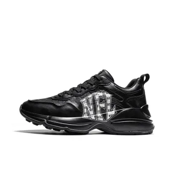 NFL Los Angeles Lightning Team Wear Resistant Height Increasing Coverage Low Top Chunky Sneakers Unisex Black