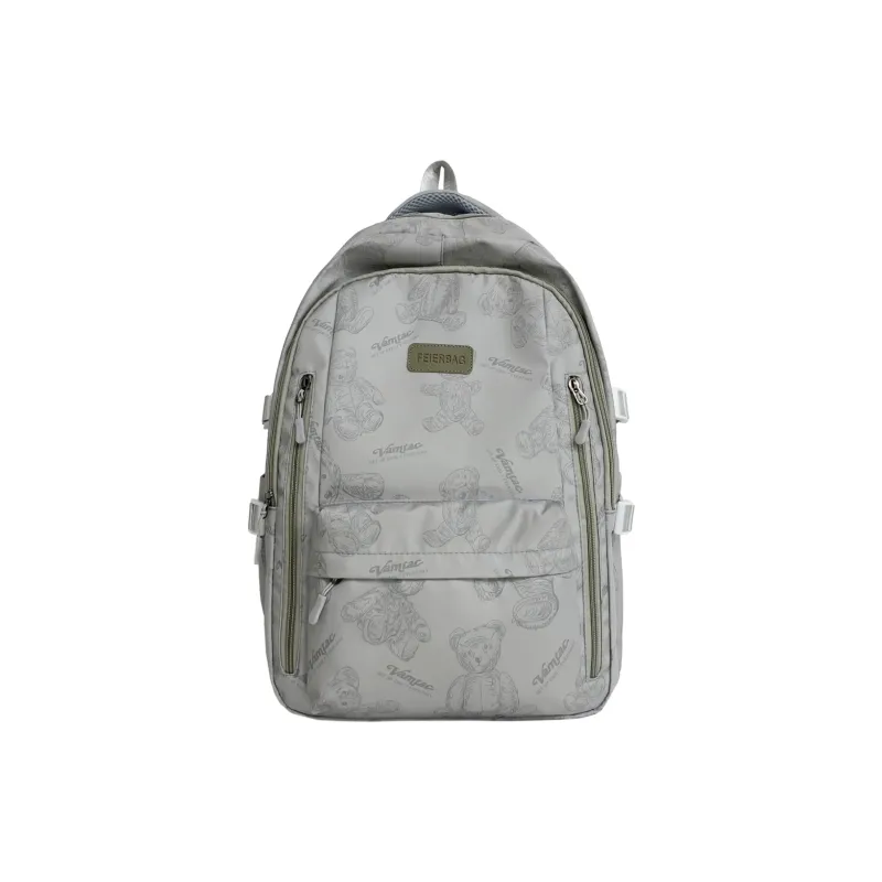 URBAN FOREST Composite Cloth Backpack Unisex White/Gray/Black/Green-4