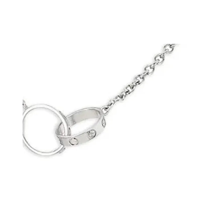 Cartier 1990s Pre owned 18kt White Gold Love Necklace-2
