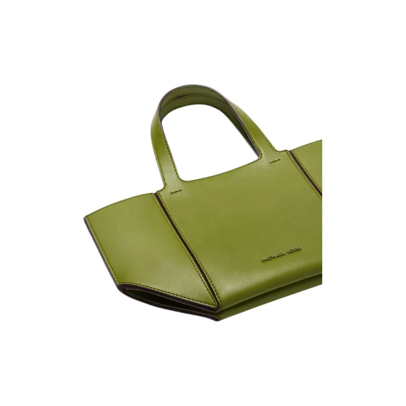 MICHAEL KORS Jordi Cow Leather Tote Bag, Shopping Bag, Handbag Trumpets Women's Grass Green-2
