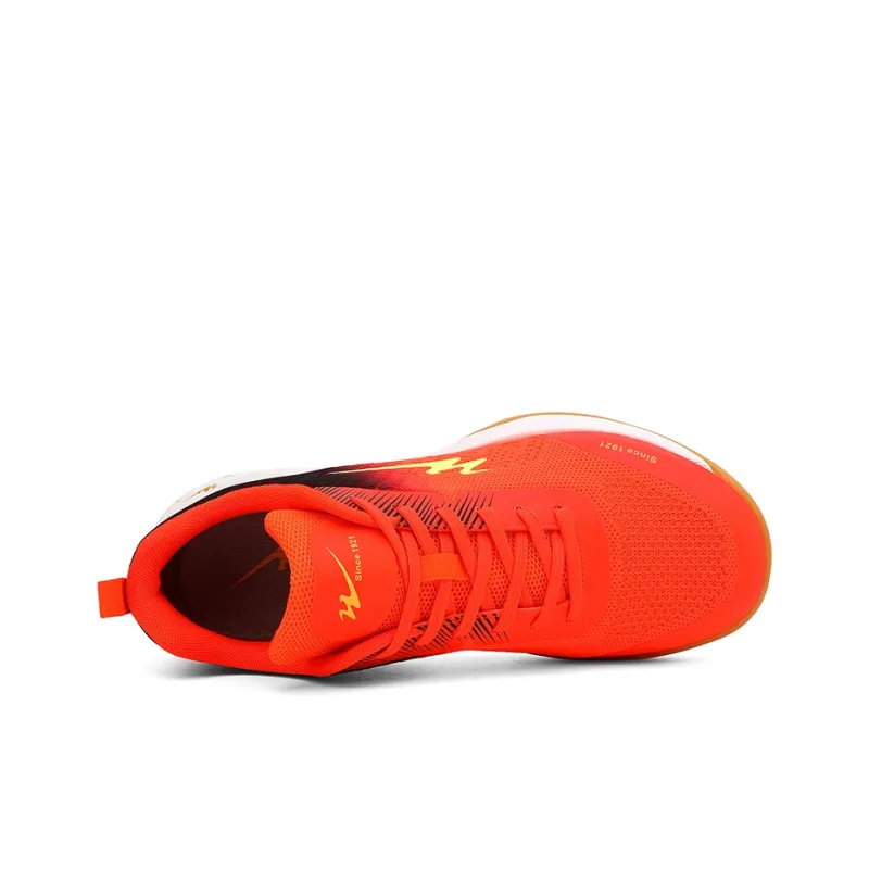 Binary Shock Absorbers With Slip Resistant And Abrasion Resistant Properties Low Top Badminton Shoes Unisex Orange-3