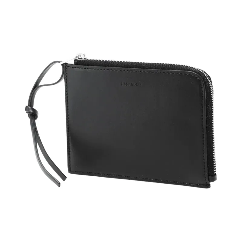 JIL SANDER Calfskin Card Holder Men's Black-1