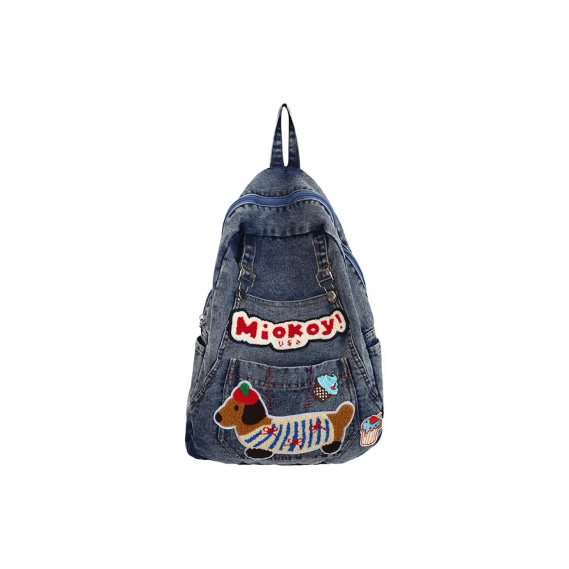 LUVISTRUE Denim Backpack Unisex Black/Blue-7