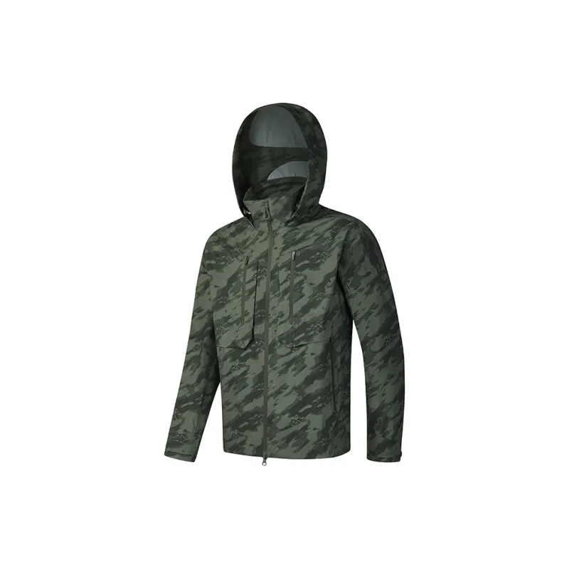 FILA Fitness Water-Resistant Windproof Wear-Resistant Warm Windbreaker Jacket Men's Withered Moss Green-1