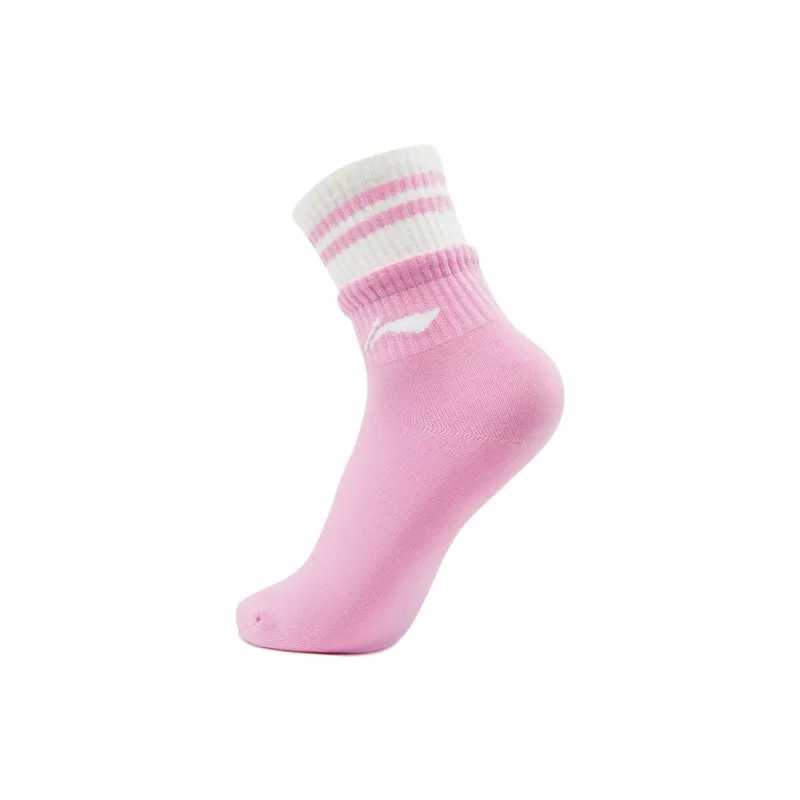 LiNing Mid Calf Socks Unisex 1 Pack Light Blue Purple-0