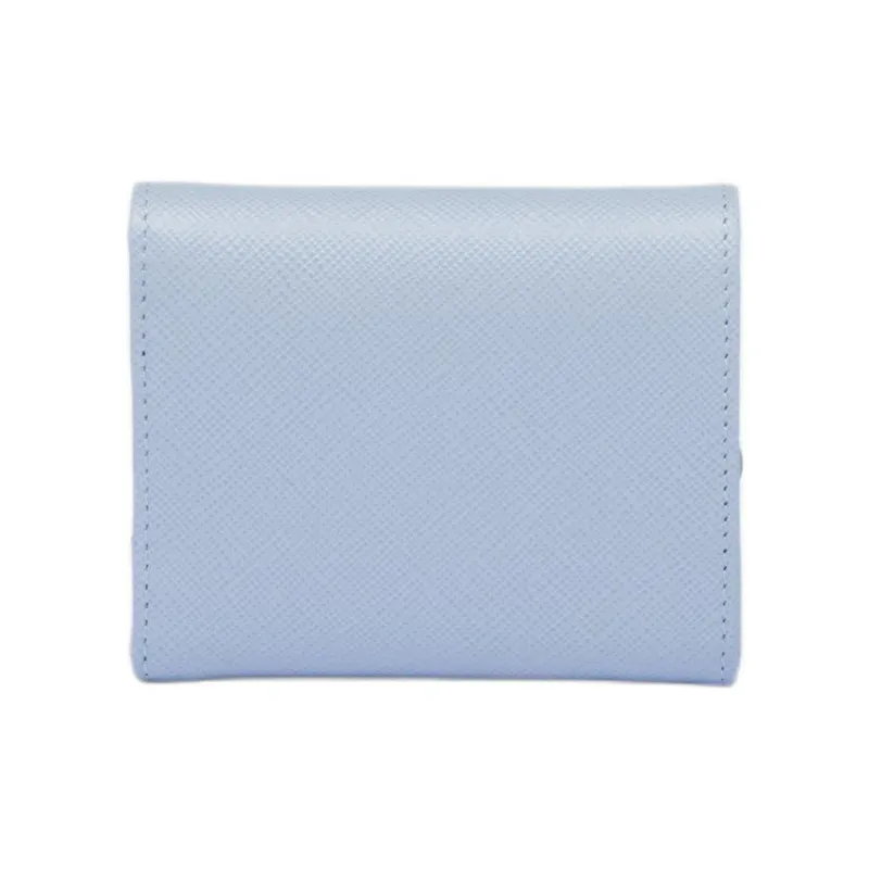 PRADA Cow Leather Wallet Women's Light Blue-2