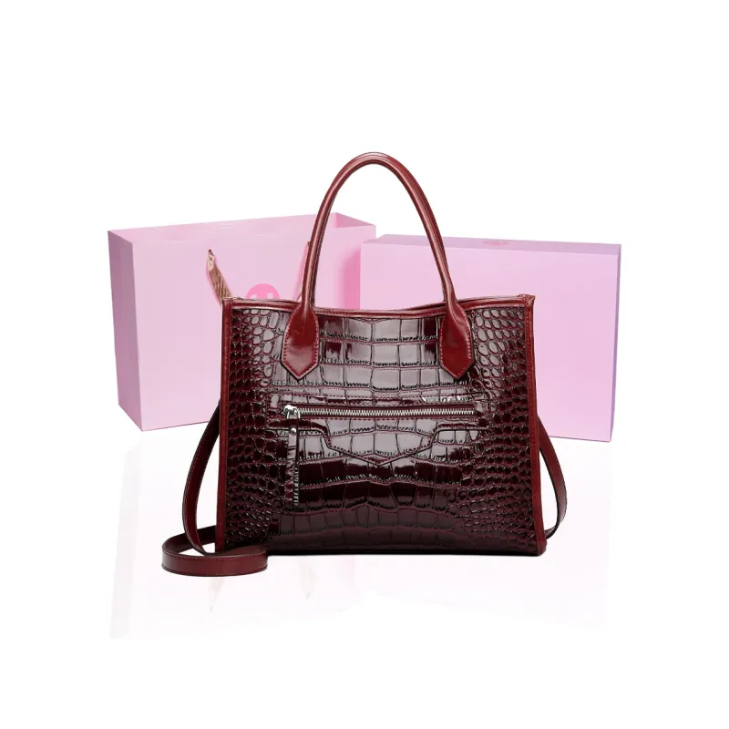 ZAVC Patent Leather Crossbody Bag, Shoulder Bag, Handbag Regular Women's Black/Coffee/Burgundy-9